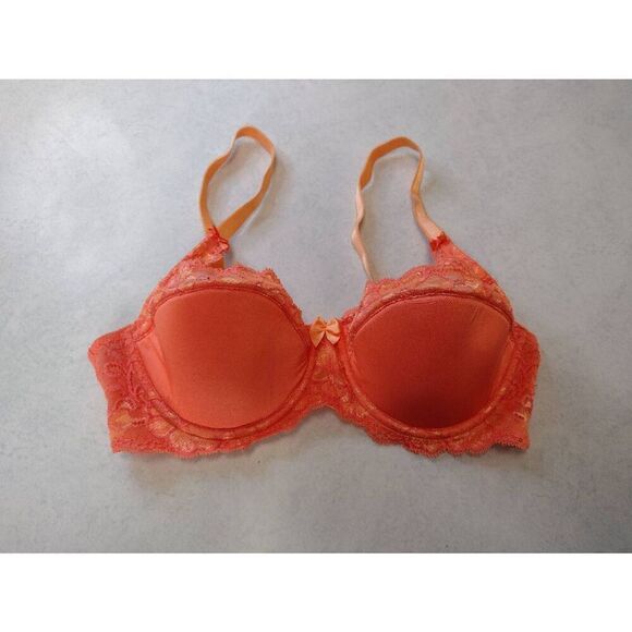 Adore Me size 34D Orange Lace Edge T-shirt Bra - Picture 1 of 3